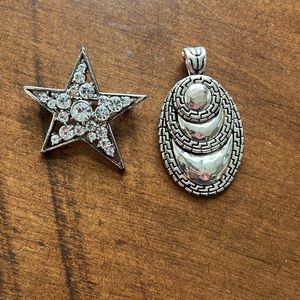 Rhinestone Star Pin Brooch & Pendant